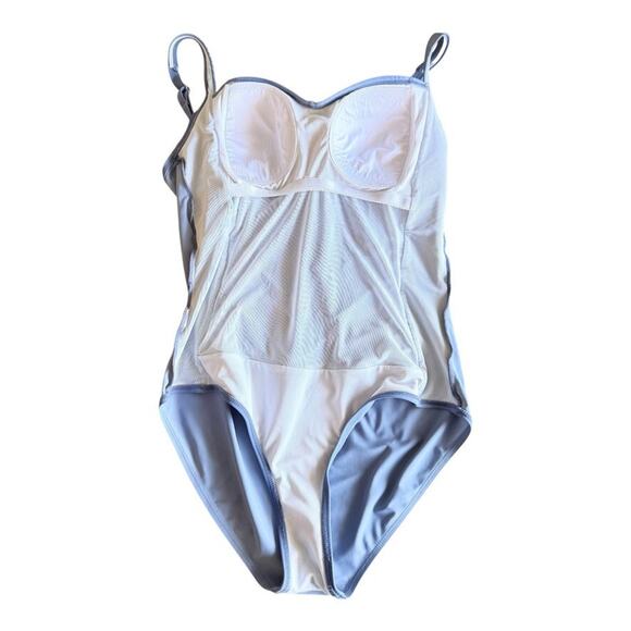 Ekouaer Women's One Piece Blue Swimsuit Ruched Tummy Control Lined Large - Picture 6 of 6